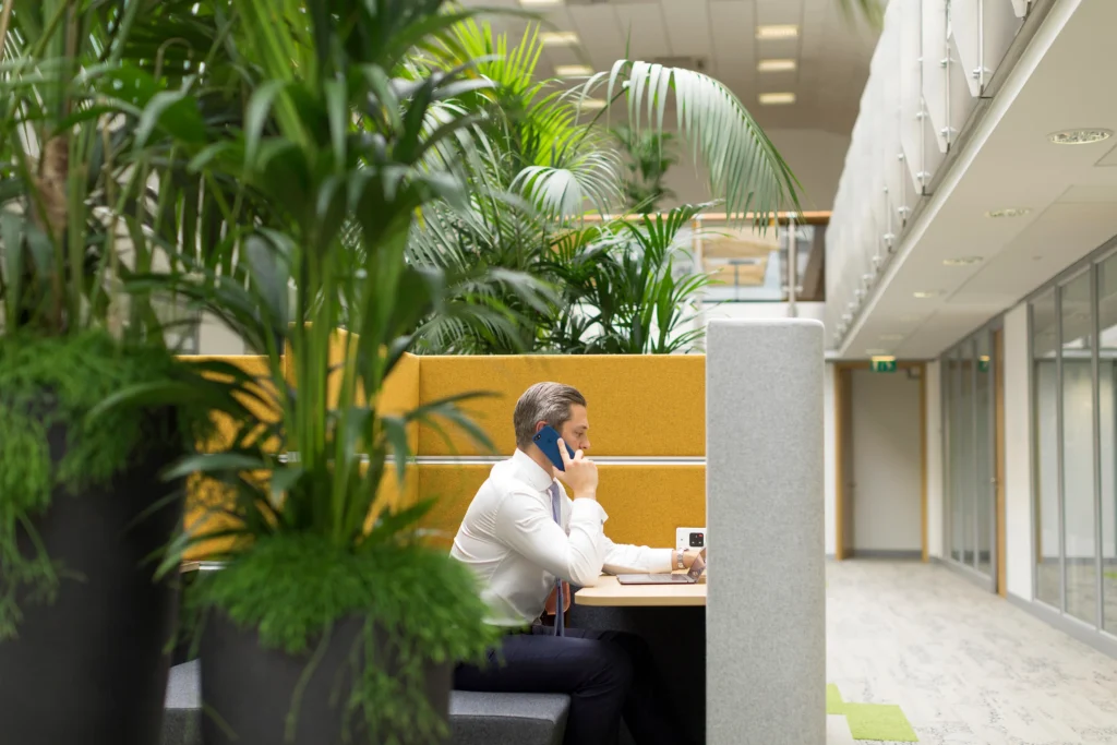 Man On Phone In Pod